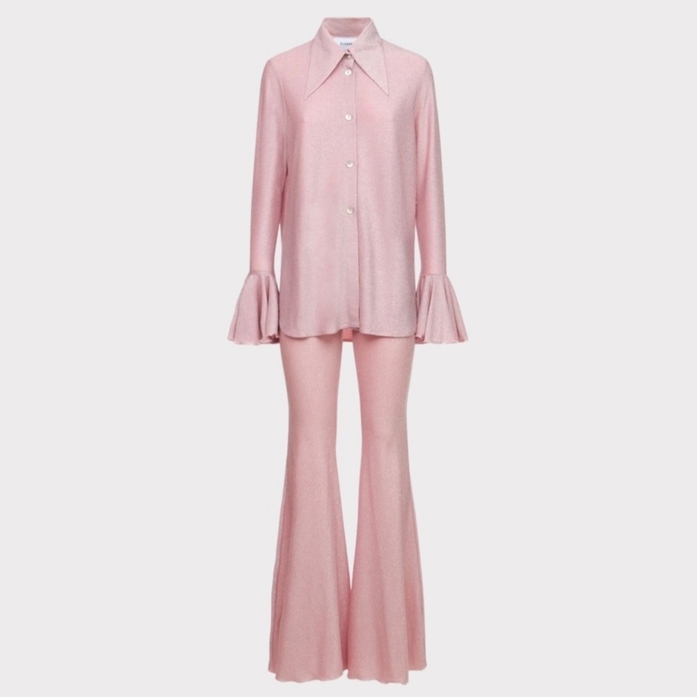 💯 Sleeper Lurex Lounge Set In Pink Shimmer - Picture 5 of 15